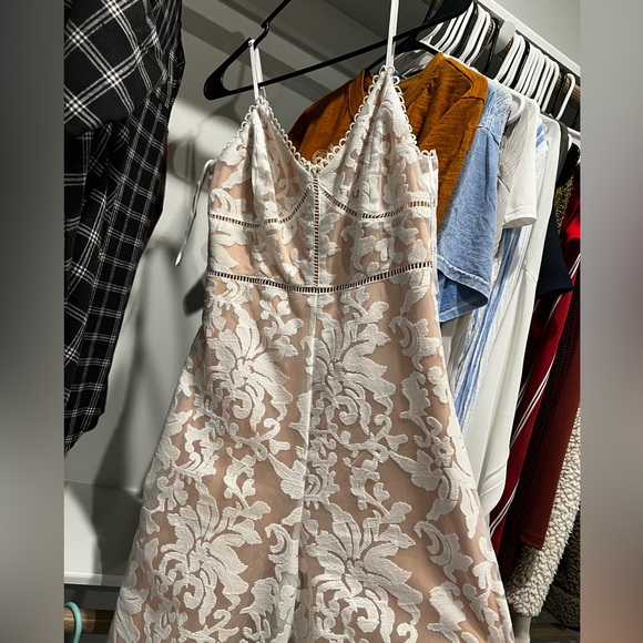 Lulus bridal white lace, wide leg jumpsuit - Picture 7 of 7